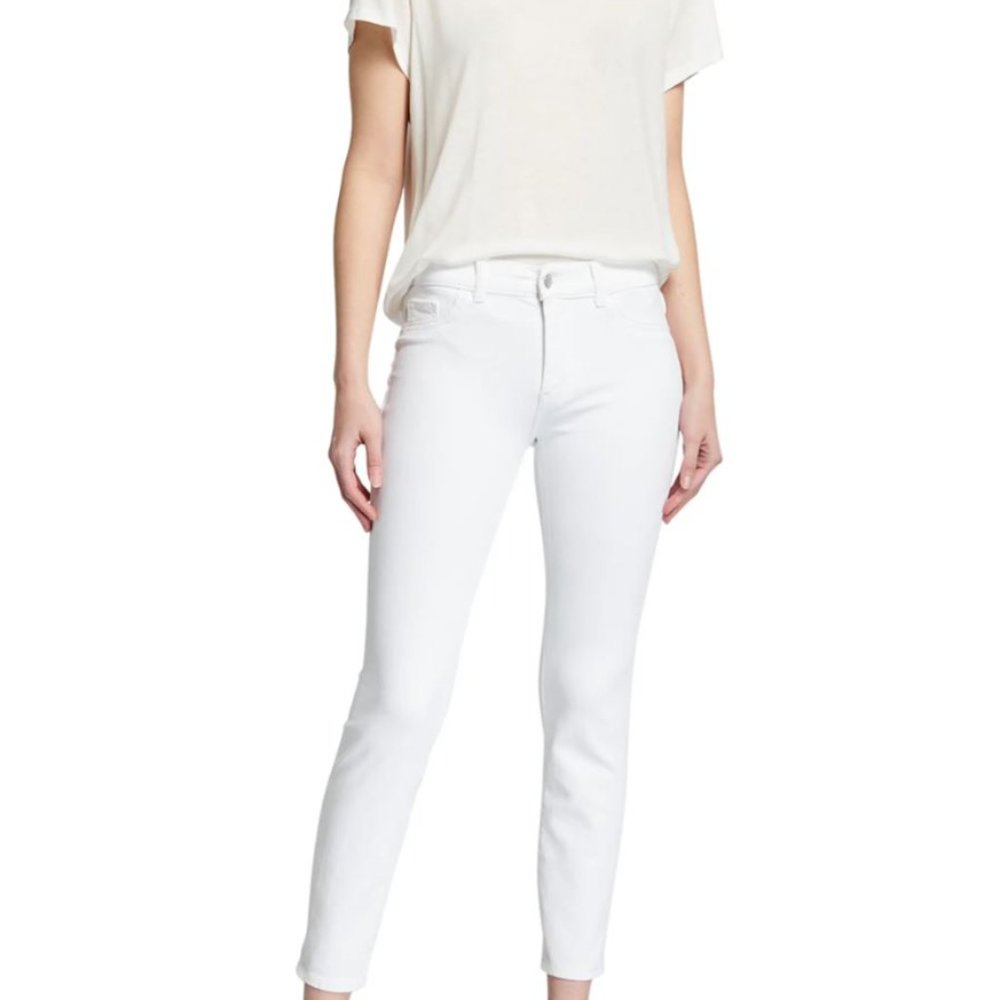 NWT DL1961 Florence Ankle Mid-rise Instasculpt Skinny in Milk - Sz 26